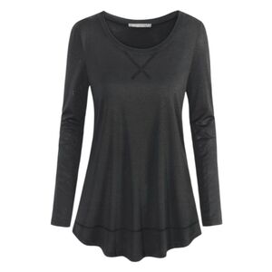 Womens Activewear Yoga Running Black Long Sleeve Shirt Size XL NWT